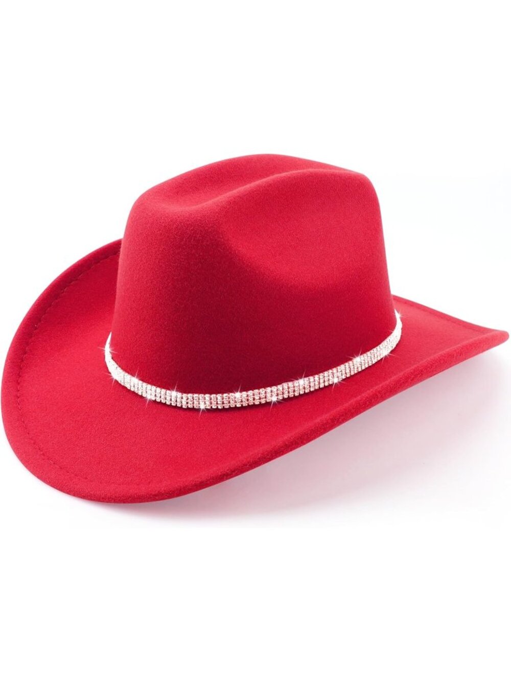 Unisex Red Western Cowboy Wide Brim Fedora Belt Buckle Imported Hat